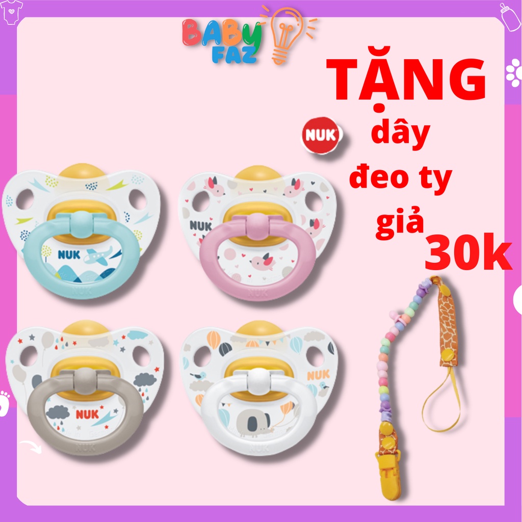 Bộ 2 ti giả NUK cao su Happykids 0-6m, 6-18m