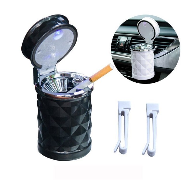 Gạt tàn thuốc đa năng có đèn LED phản quang sáng tạo hình dạng kim cương tiện dụng cho xe hơi