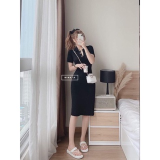 Đầm cổ trụ hack dáng big size
