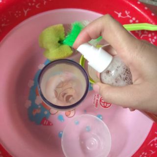 Bình xịt enzym bồ hòn 100ml , cọ bình ti cho bé(tặng kèm bồ kết)