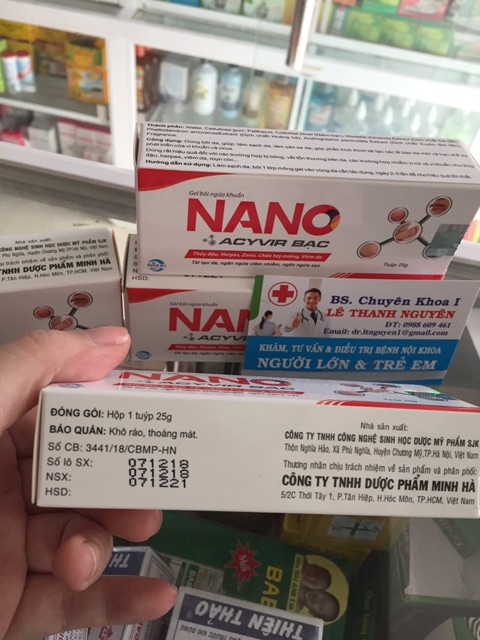 ✅(hàng chính hãng)Gel bôi ngừa khuẩn NANO ACYVIR BẠC