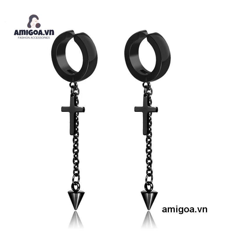 ✨✨Nhẫn Inox Nam Bộ Bông Tai Đeo Chéo Dây Chuyền Nam Tròn Và Bông Tai Nữ Đục Lỗ