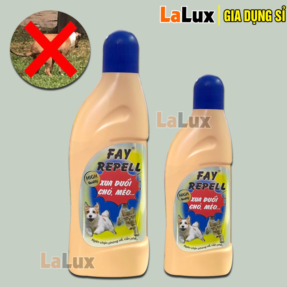 FAY REPELL Xịt Đuổi Chó Mèo Chai 400 / 200 ML - Xịt Ngăn Chặn Chó Mèo Phóng Uế - Tinh Dầu Xua Đuổi Chó Mèo Lalux