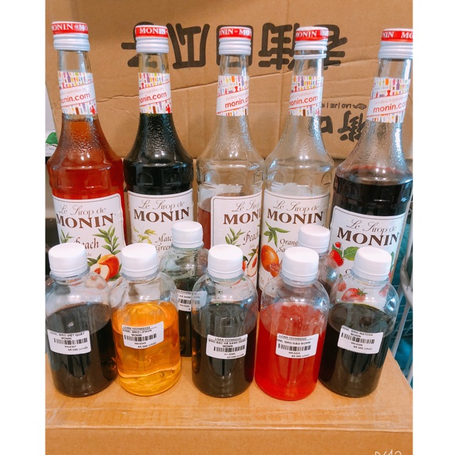 200ml siro monin đào, dâu tây, bạc hà , matcha....