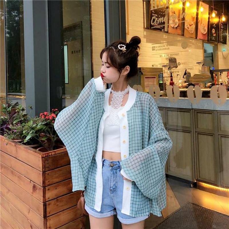 Áo khoác voan cardigan thời trang mùa hè Nhật Bản 2017