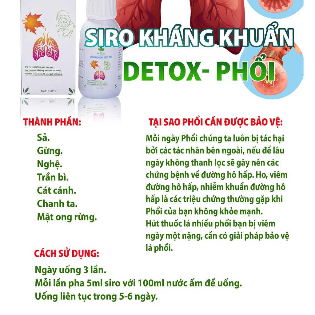 [ FREESHIP] Siro kháng khuẩn_detox thanh lọc phổi (120ml) tăng cương sức đề kháng hiệu quả chỉ sau 1 tuần sử dụng. | BigBuy360 - bigbuy360.vn