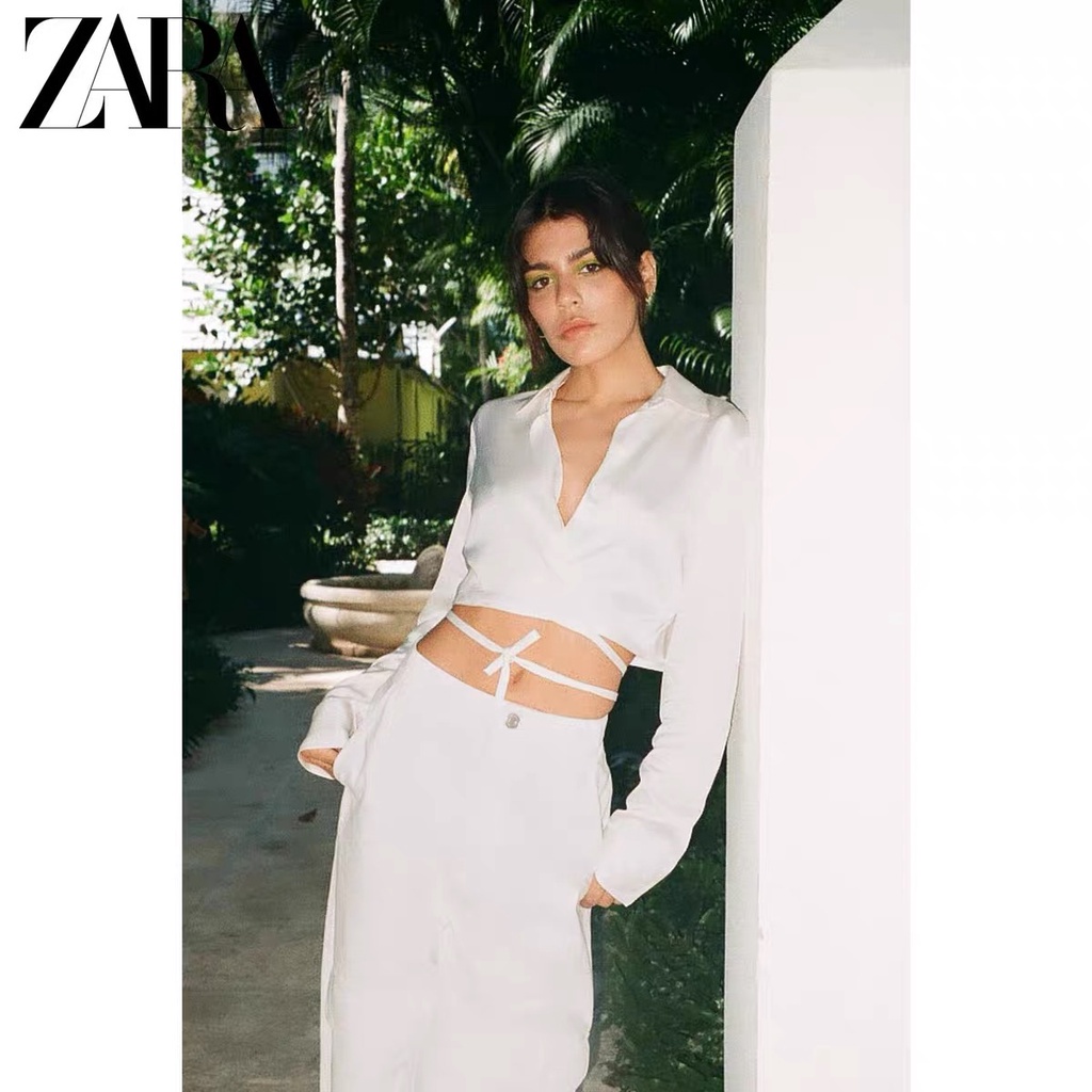 Áo Sơ Mi Lụa satin 3 Màu TRF Thời Trang Mùa Xuân ZARA Dành Cho Nữ