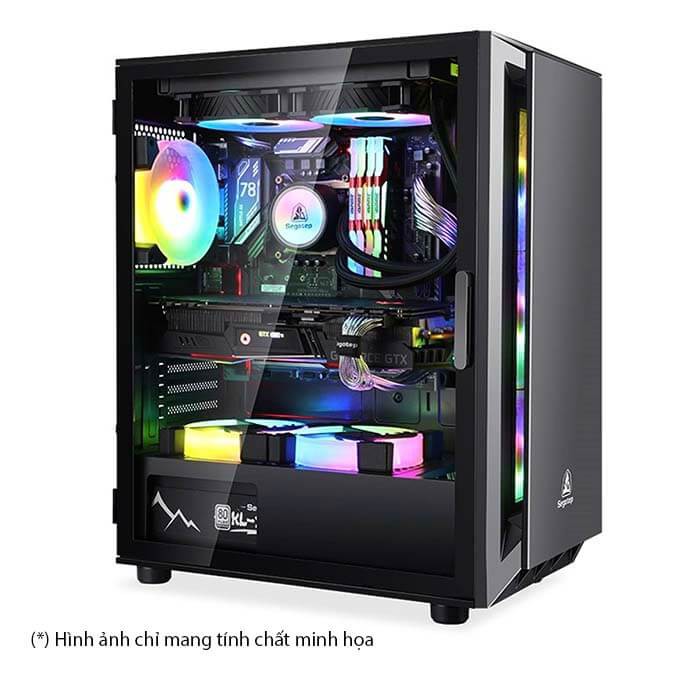 Vỏ Case segotep case Gank 5 Xám Gaming kính cường lực (hình ảnh mang tính chất minh họa)