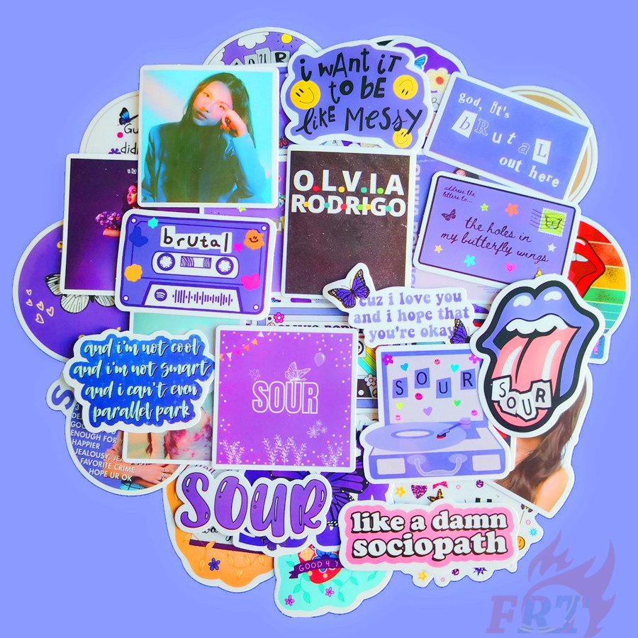 Set 54 nhãn dán hình Olivia Rodrigo Series 03 Sour Drivers License trang trí vali/laptop/ván trượt thời trang diy