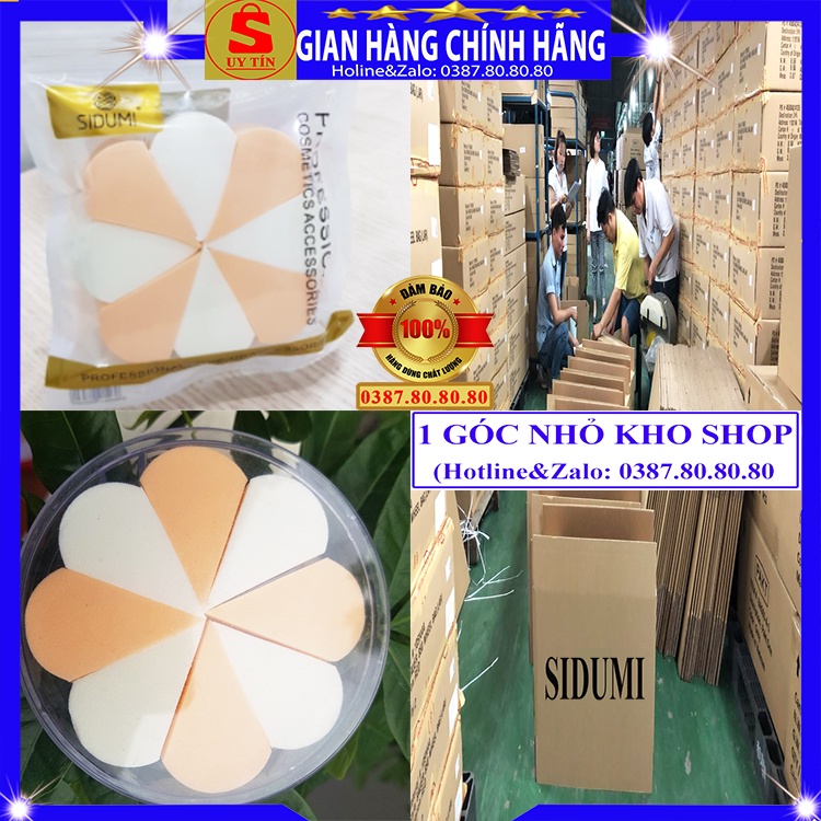 Set 20 Miếng bông mút trang điểm chính hãng Sidumi hàn quốc đánh tán kem nền phấn nước cushion bb cc cream tròn tam giác