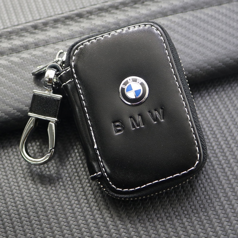 Ví Da Đựng Tiền Xu / Chìa Khóa Xe Hơi Màu Đen Có Khóa Kéo Cho BMW E61 E90 E82 E70 E71 E87 E88 E89 X5 X6