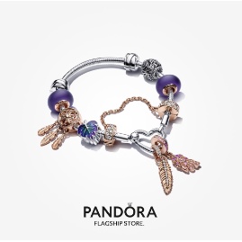 Vòng Tay Da Rắn Pandora Moments Khóa Trái Tim