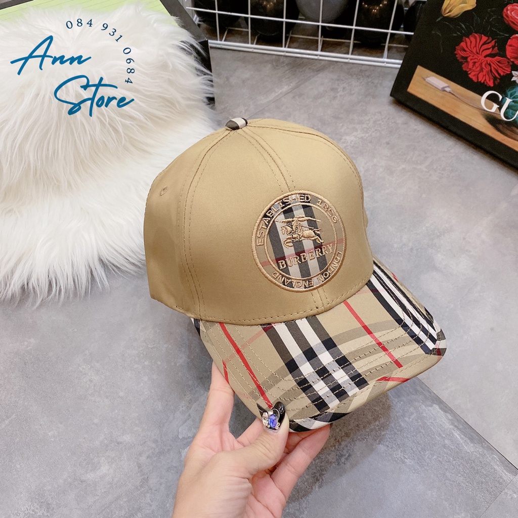 NEWMŨ LƯỠI TRAI BURBERRY CAO CẤP, LOGO THÊU ẤN TƯỢNG, PHOM MŨ CĂNG CHUẨN HÀNG XUẤT