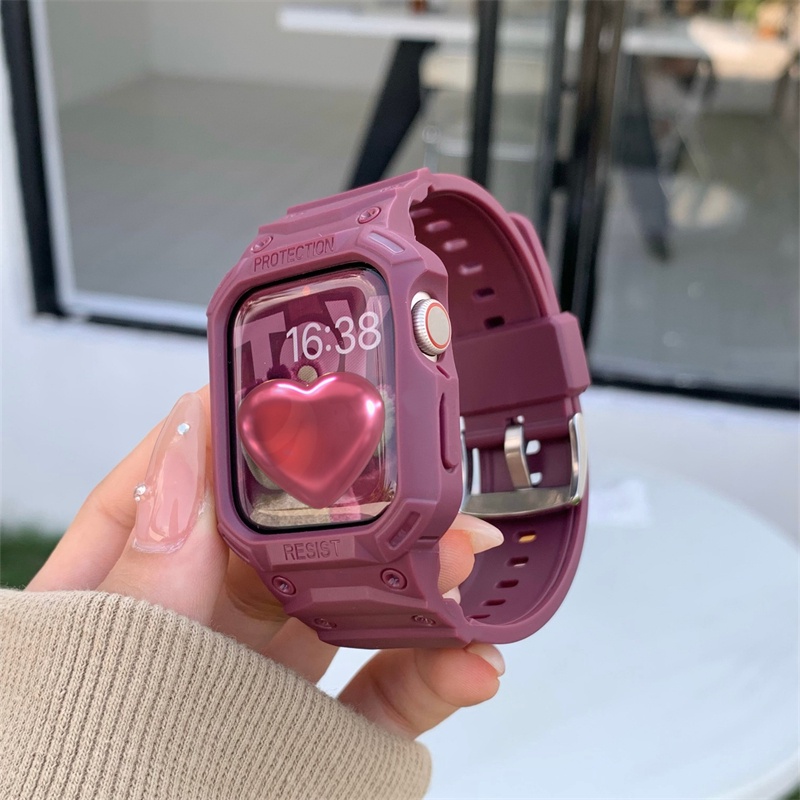 Dây Đeo Đồng Hồ Bằng Silicone Trong Suốt Kiểu Hàn Quốc Cho iwatch 8 7 6 SE 5 4 3 2 41MM 40mm 44mm 45MM 38mm 42MM