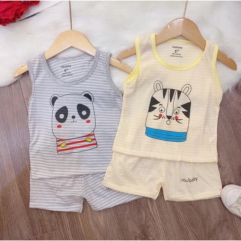 Set 5 Bộ Quần Áo Hè Mát Mẻ Cho Bé Trai Bé Gái - Noubaby Sát Nách