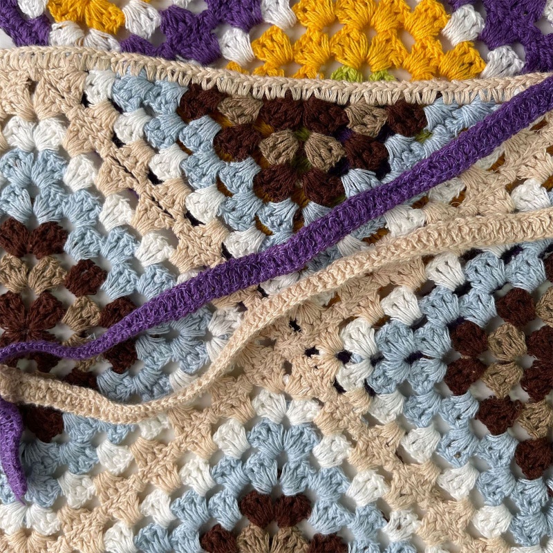 Băng Đô Len Đan Móc Hình Tam Giác Màu Sắc Thời Trang Cho Nữ Y2K