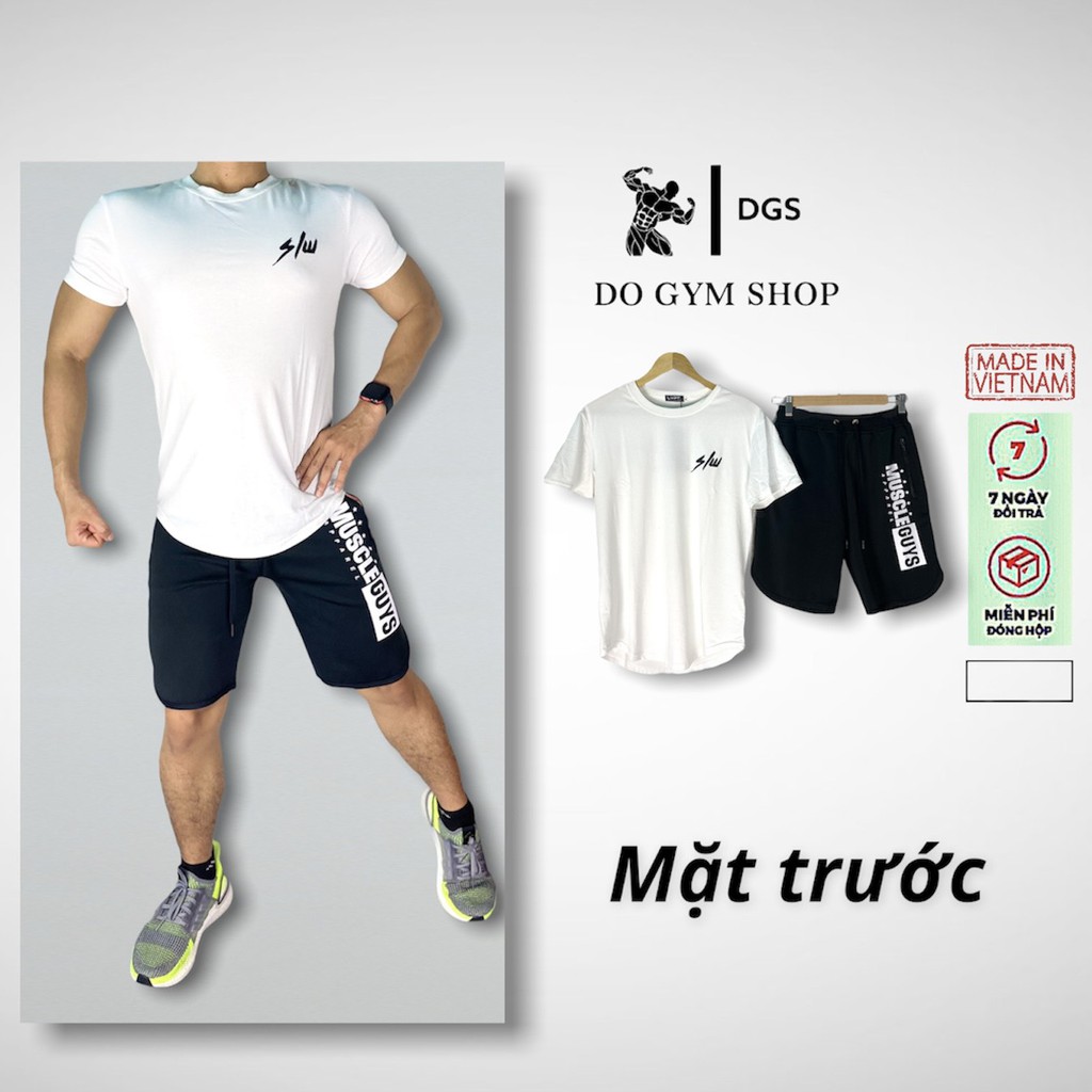 Bộ đồ thun nam thể thao DO GYM SHOP form ôm body, thun cotton siêu thoáng mát