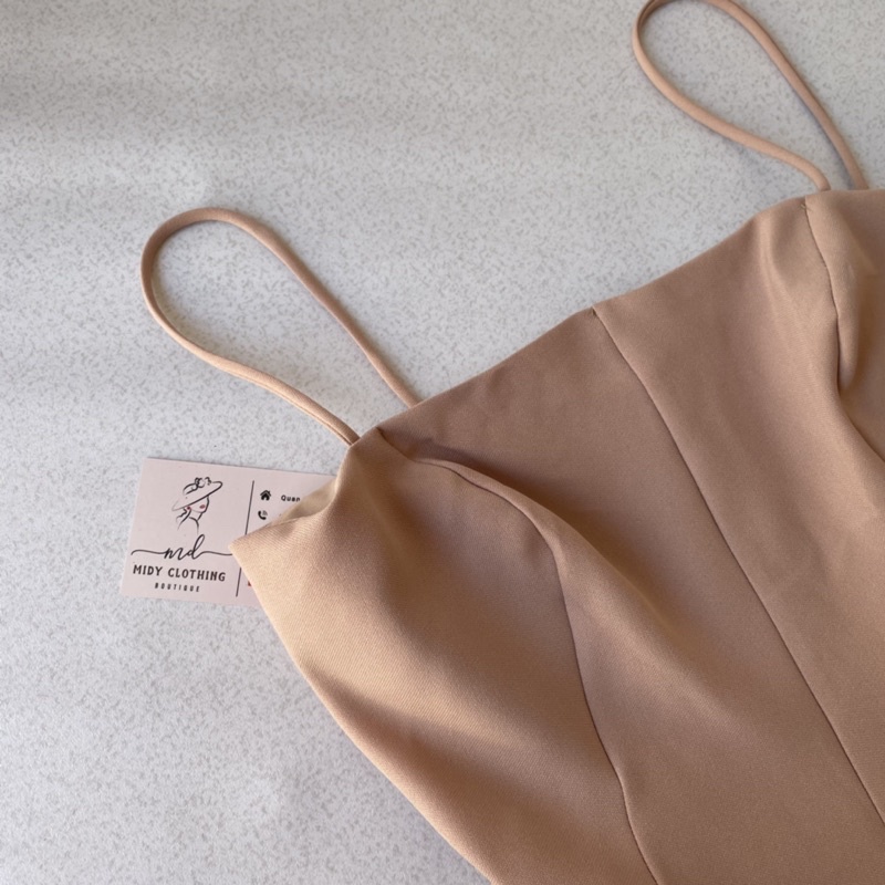 HOẢ TỐC Áo 2 dây thiết kế peplum vải cotton 3 màu