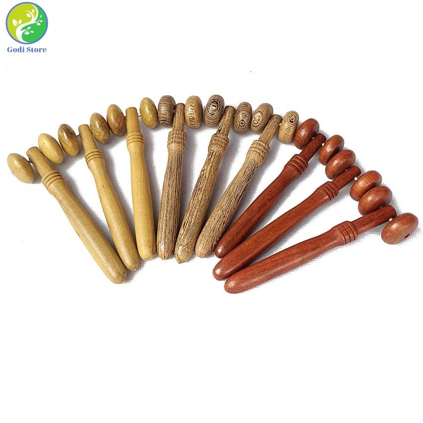 Cây Lăn Mát Xa Mặt, Mũi Cánh Gà Bằng Gỗ Thơm, Hai Bánh Xe Lăn Tròn Giúp Nâng Cơ Mặt Và Thon Gọn Mũi - G80