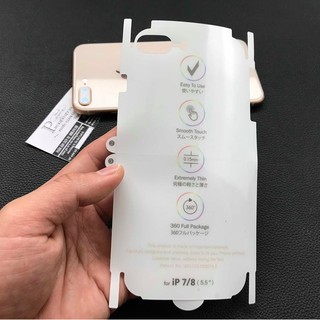 Miếng dán PPF Dẻo trong suốt iPhone 7 Plus, 8 Plus Full màn hình mặt trước, mặt sau full viền siêu tốt