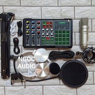 Trọn bộ HÁT LIVE STREAM sound card S8 Bluetooth Auto tune và micro ISK AT 100 ĐẦY ĐỦ PHỤ KIỆN