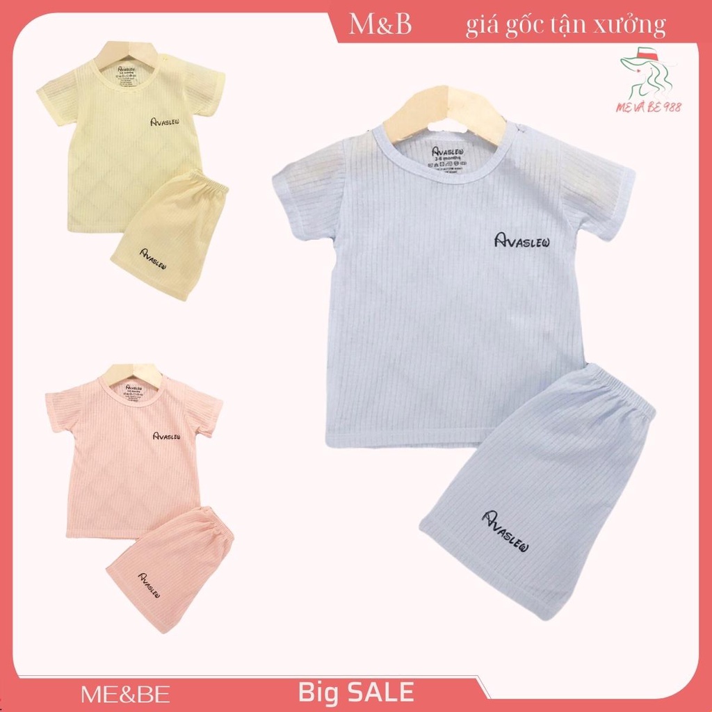 Quần áo trẻ em Bộ cộc tay tăm tre AVA cho bé trai gái trẻ sơ sinh hàng cao cấp mềm mịn mát mặc nhà M&B shop