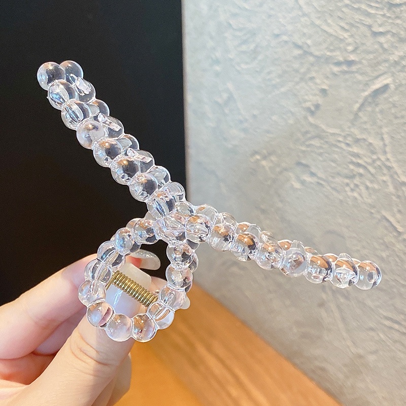 Kẹp tóc acrylic trong suốt phong cách thời trang Hàn Quốc
