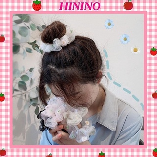 Cột Tóc Vải Scrunchies Họa Tiết Hoa Cúc Trong Suốt SC02