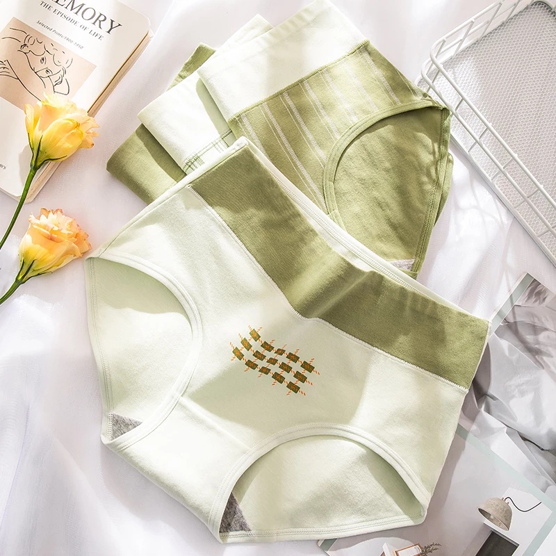 Quần lót LEVAO vải cotton in sọc kích thước lớn thời trang cho nữ