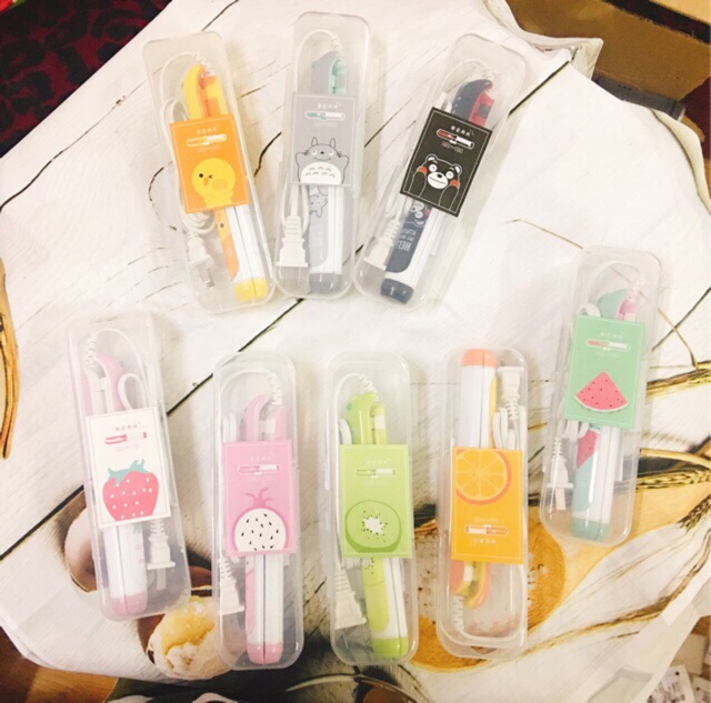 Máy là và uốn tóc mini 2 trong 1 hoạt hình và trái cây