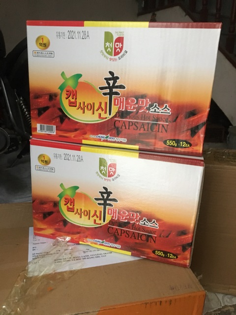 Combo 10 chai dầu ớt Hàn quốc Capsaisin 550g/ chai