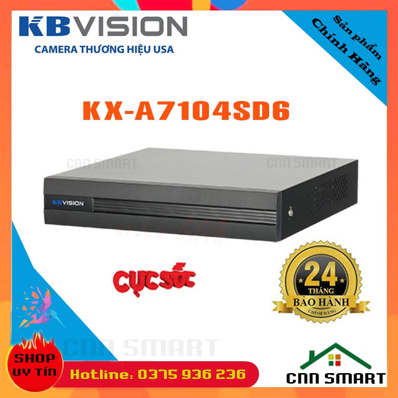 Đầu Ghi Camera KBVision 4 8 Kênh KX - 7104SD6 7108SD6 5 in 1 Vỏ Sắt [ dahua 1a04 1a08 7104hghi 7108 ] - Chính Hãng BH24T