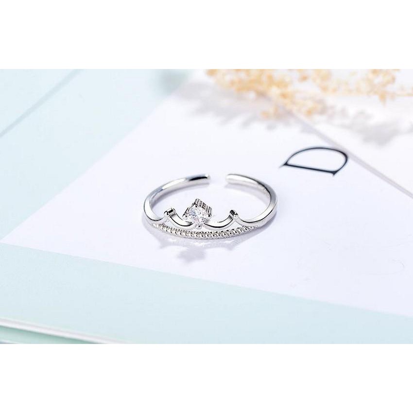 Nhẫn vương miện Queen sang trọng phụ kiện phong cách Hàn Quốc dễ thương