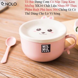 Tô Bát Đựng Cơm Có Nắp Chất Liệu Nhựa PP Ruột Phủ Inox 304 Chống Ghỉ Dùng Được Cho Lò Vi Sóng Tô Inox, Giadunghome.com