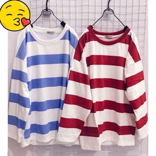 Áo thun tay dài sọc unisex