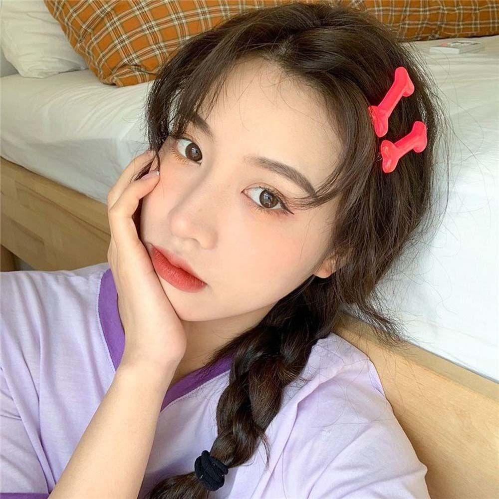 Kẹp Tóc Mái Bên Hình Cục Xương Dễ Thương Phong Cách Hàn Quốc