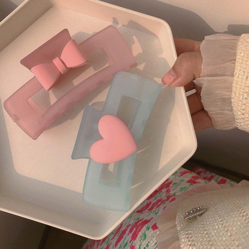 Kẹp Tóc Màu Trơn Họa Tiết Trái Tim Xinh Xắn Cho Nữ WMES15H