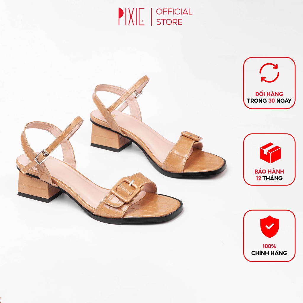 Giày Sandal Cao Gót 3cm Da Rắn X963 Pixie