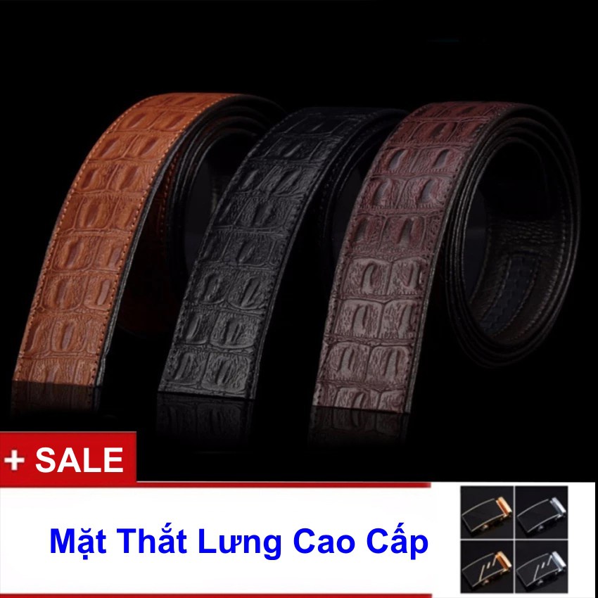Dây Lưng Vân Da Cá Sấu/Vân Da Sần Đẹp BOSS Cao Cấp VS Măt Thắt Lưng