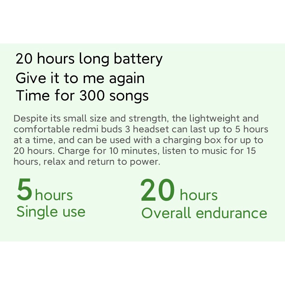 Tai nghe không dây Xiaomi Redmi Buds 3 TWS Bluetooth 5.2 chống thấm nước IP54 chất lượng cao