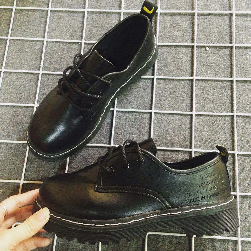[CÓ SẴN] Giày oxford nữ da PU trơn đế răng cưa kiểu dáng ulzzang | BigBuy360 - bigbuy360.vn