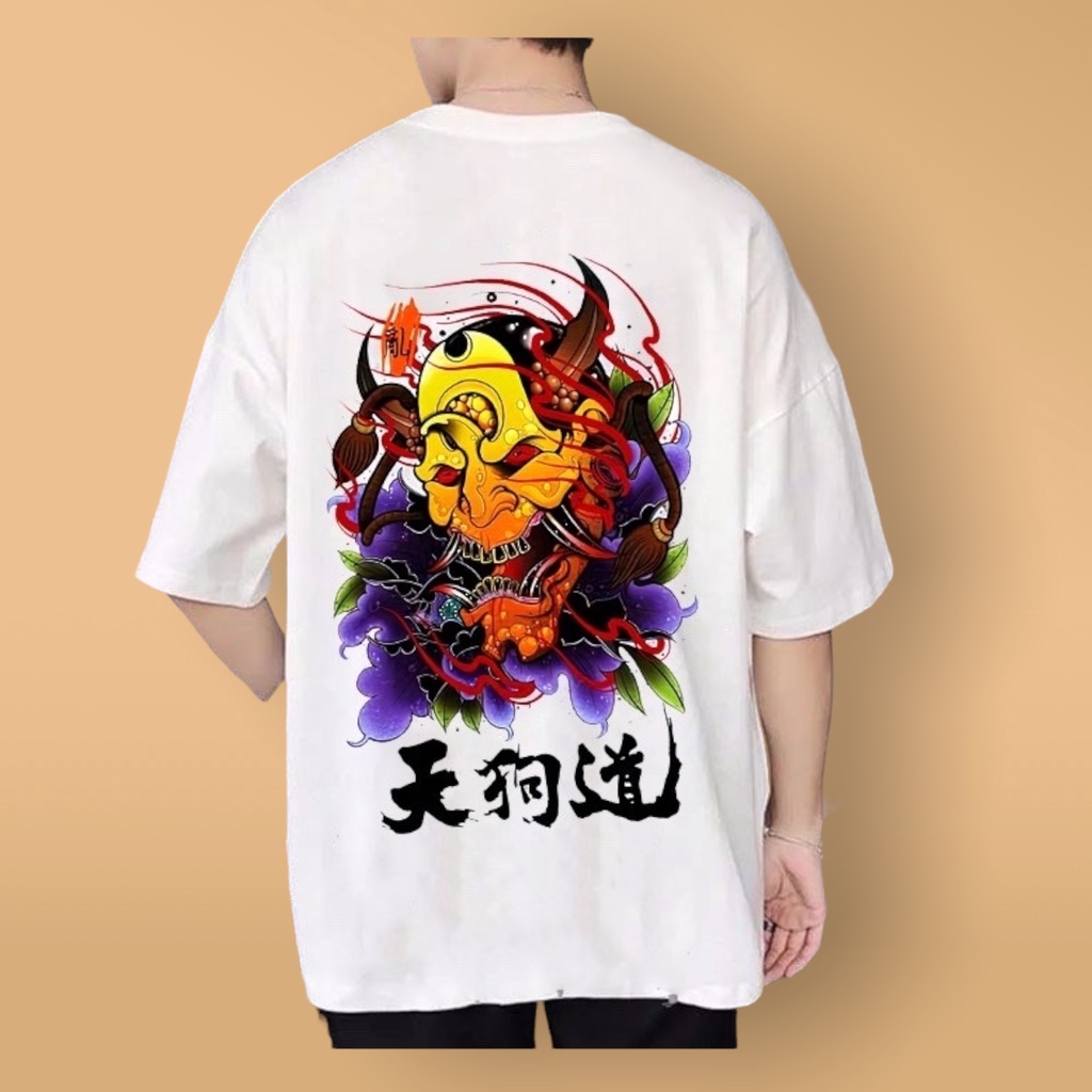Áo thun nam nữ tay lỡ unisex in hình mặt quỷ cực đẹp