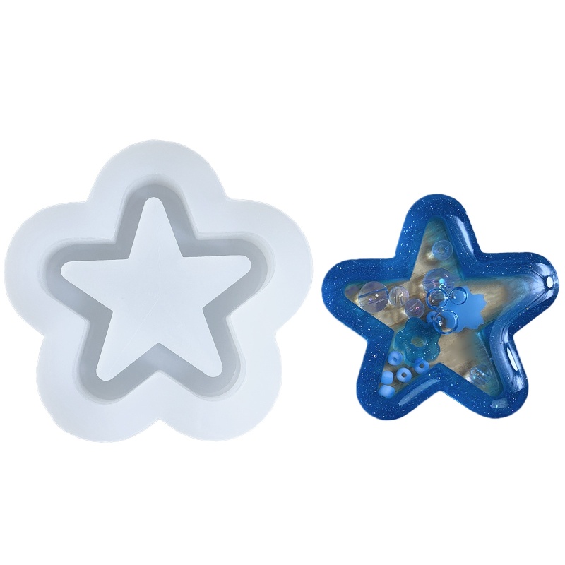 Sa Khuôn Silicone Làm Móc Khóa Hình Ngôi Sao