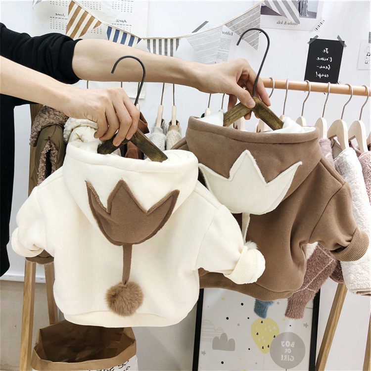 Áo khoác dày có mũ trùm đầu giữ ấm thời trang thu đông phong cách Hàn Quốc dành cho trẻ 2021