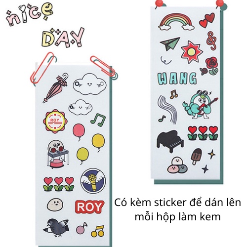 Mô tả sản phẩm Hộp Làm Que Kem 4 Ngăn Cao Cấp Có Kèm Sticker Dễ Thương - Mã KIT001