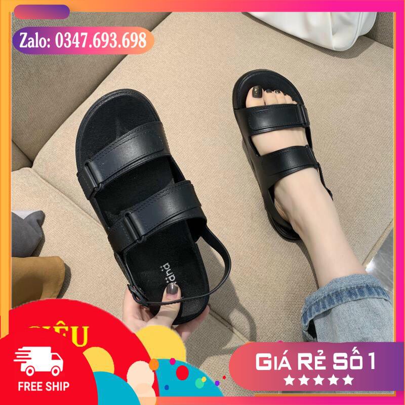 Sandal nữ sắc màu mới quai kép đế bệt chất nhựa chống nước đi mưa thoải mái dép quai hậu nữ đẹp giá rẻ đi học hot 2021