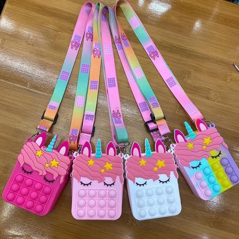 Túi Đựng Tiền Xu Đồ Chơi Bằng Silicone Hình Kỳ Lân Đáng Yêu