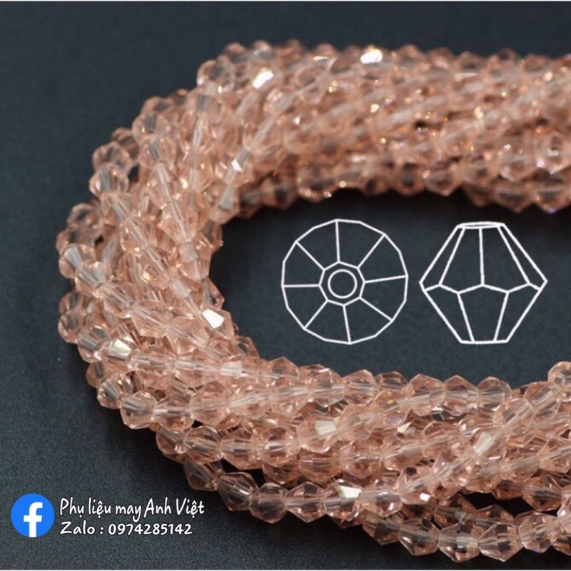 Đá pha lê cao cấp đính kết áo, váy, làm vòng đồ handmade size 4mm