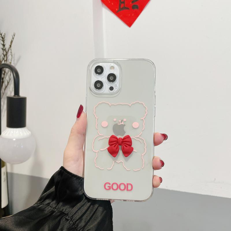 Hoạt Hình Ốp Điện Thoại Silicon Trong Suốt Hình Gấu Gắn Nơ Xinh Xắn Dành Cho Oppo A57 K1 Renoz Silicone | BigBuy360 - bigbuy360.vn