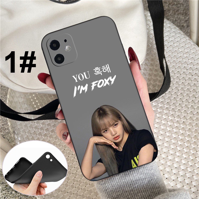 iPhone XR X Xs Max 7 8 6s 6 Plus 7+ 8+ 5 5s SE 2020 Soft Silicone Cover Phone Case Casing GR19 Black Lisa Rose Jisoo Jennie K pop Pink